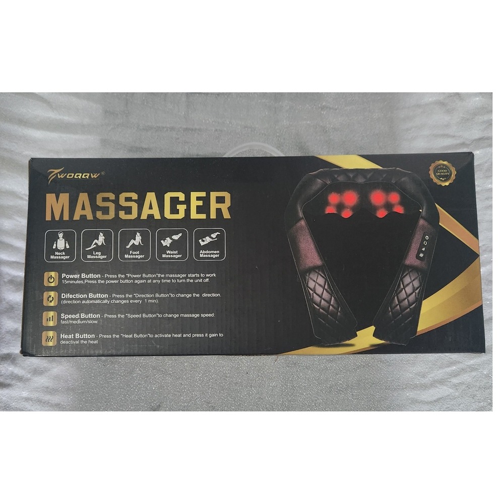 Shiatsu Neck and Back Massager With Heat Black Brown Electric 24W X002VLLO2F‎